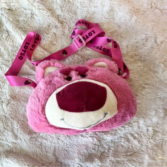 Toy Story Lotso Small Plush Stuffed Crossbody Bag - Picture 1 of 4
